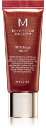 Missha M Perfect Cover BB krém nagyon magas UV védelemmel kis csomagolás árnyalat No. 27 Honey Beige SPF 42/PA+++ 20 ml