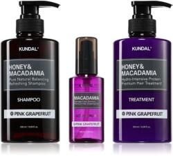 KUNDAL Honey & Macadamia Pink Grapefruit szett száraz és sérült hajra