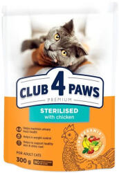  CLUB 4 PAWS Premium Sterilizált Macskáknak Csirkés Száraz Macskaeledel 300 g - webshop
