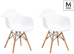 Modesto Design DAW DSW Fotel Szett Polipropilén Bükk Fehér Karfás (C1025.WHITE.SET2)
