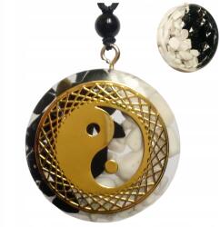  Nyaklánc Yin Yang Howlit Obszidián Fekete Fehér Réz Amulett Medál (Yin Yang Obsydian Howlit)