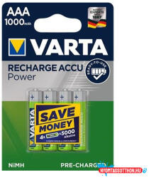 VARTA Akkumulátor mikro VARTA Power AAA előtöltött 4x1000 mAh