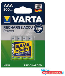 VARTA Akkumulátor mikro VARTA Recharge Accu Power AAA 4x800 mAh