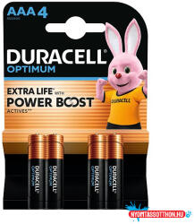 Duracell Elem mikro DURACELL Optimum AAA 4-es