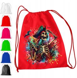  Piros Iskolatáska Óvodába, Tesiórára Kalóz Papagáj (WORKI PRZEDSZKOLNE - CZERWONY - WZÓR 195)