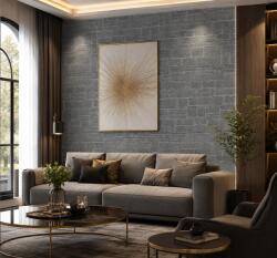 HOZRO Set Tapet 3D, GROSIME 5MM, Hozro, autoadeziv, Model pietre, design modern, foarte usor de montat, Tapet 50-42 gri inchis