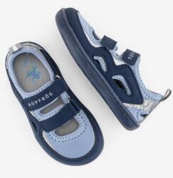 Hopfrög HOPFRÖG Barefoot BioVegán-bőr és textil quick-dry szandál, nyitott cipő (24-32 méretekben) (24-es méret) | HOPFRÖG SMART WALKER OUTDOOR SANDAL BLUE DUO BAREFOOT SANDAL