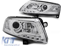  XENON HEADLIGHTS TUBE LIGHT DRL CHROME fits AUDI A6 C6 04-08 (TTHA6042303)