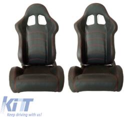  Apollo Sport kagylóülés PVC fekete, piros varrással, pár (2 db) (CGRPAR6034387)