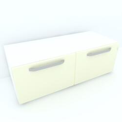 Spectral Mobila Armonia Comoda alba cu 2 usi cu manere fronturi MDF Vanilie Comoda