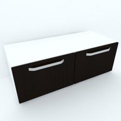 Spectral Mobila Armonia Comoda alba cu 2 usi cu manere fronturi MDF Wenge Comoda