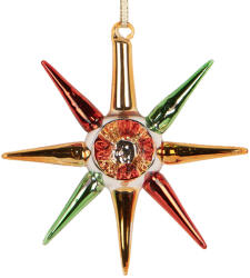 Clayre & Eef Ornament brad Craciun Steluta sticla multicolora 11x3x11 cm (6GL5428)