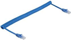 Delock Patch cord spiralat U/UTP Cat 6 RJ45, albastru, TPU (90363)
