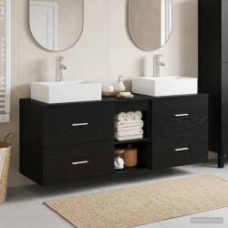 vidaXL Set dulap baie 3 buc. Negru 49, 5 x 41 x 62, 5 cm Lemn prelucrat GartenMobel Dekor (3405836)