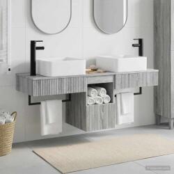 vidaXL Set dulap baie 3 buc. Sonoma gri 53 x 35 x 39 cm Lemn prelucrat GartenMobel Dekor (3405613)