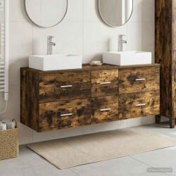 vidaXL Set dulap baie 3 buc. Stejar fumuriu 49, 5 x 41 x 62, 5 cm GartenMobel Dekor (3405847)