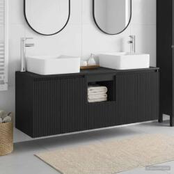 vidaXL Set dulap baie 3 buc. Negru 53 x 35 x 63 cm Lemn prelucrat GartenMobel Dekor (3405658)