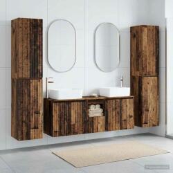 vidaXL Set de mobilier pentru baie 5 buc. Lemn vechi GartenMobel Dekor (3406041)