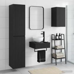 vidaXL Set de mobilier pentru baie 3 buc. Negru 33 x 34, 5 x 160 cm GartenMobel Dekor (3406044)