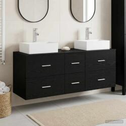 vidaXL Set dulap baie 3 buc. Negru 49, 5 x 41 x 62, 5 cm Lemn prelucrat GartenMobel Dekor (3405844)