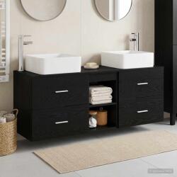 vidaXL Set dulap baie 3 buc. Stejar Negru 49, 5 x 41 x 63 cm GartenMobel Dekor (3405820)