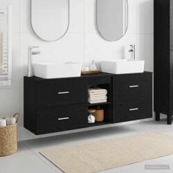 vidaXL Set dulap baie 3 buc. Negru 53 x 34, 5 x 63 cm Lemn prelucrat GartenMobel Dekor (3405852)