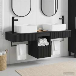 vidaXL Set dulap baie 3 buc. Negru 53 x 35 x 39 cm Lemn prelucrat GartenMobel Dekor (3405608)