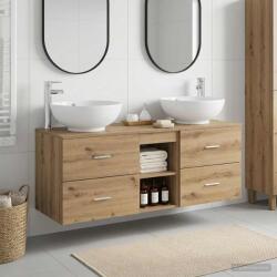 vidaXL Set de mobilier pentru baie 3 buc. Stejar Artizanal GartenMobel Dekor (3405906)