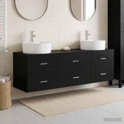 vidaXL Set dulap baie 3 buc. Negru 62, 5 x 44, 5 x 50 cm Lemn prelucrat GartenMobel Dekor (3405868)