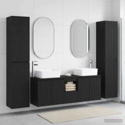 vidaXL Set de mobilier pentru baie 5 buc. Negru 33 x 34, 5 x 160 cm GartenMobel Dekor (3406034)