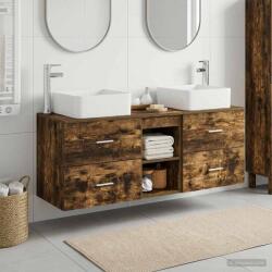 vidaXL Set dulap baie 3 buc. Stejar fumuriu 49, 5 x 41 x 63 cm GartenMobel Dekor (3405823)