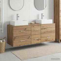 vidaXL Set dulap baie 3 buc. Stejar Artizanal 49, 5 x 41 x 62, 5 cm GartenMobel Dekor (3405850)