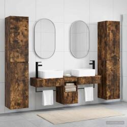 vidaXL Set de mobilier pentru baie 5 buc. Stejar fumuriu GartenMobel Dekor (3406018)