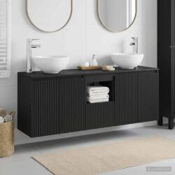 vidaXL Set dulap baie 3 buc. Negru 49, 5 x 35 x 63 cm Lemn prelucrat GartenMobel Dekor (3405618)
