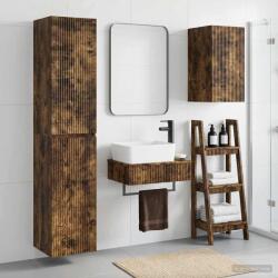 vidaXL Set de mobilier pentru baie 3 buc. Stejar fumuriu GartenMobel Dekor (3406058)