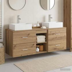 vidaXL Set dulap baie 3 buc. Stejar Artizanal 49, 5 x 41 x 62, 5 cm GartenMobel Dekor (3405842)