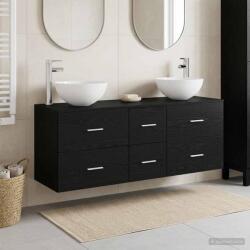 vidaXL Set dulap baie 3 buc. Stejar Negru 49, 5 x 35 x 63 cm GartenMobel Dekor (3405796)