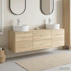 vidaXL Set dulap baie 3 buc. Stejar Sonoma 62, 5 x 44, 5 x 50 cm GartenMobel Dekor (3405869)