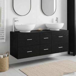 vidaXL Set de mobilier pentru baie 3 buc. Negru 49, 5 x 44, 5 x 65 cm GartenMobel Dekor (3405908)