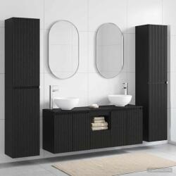 vidaXL Set de mobilier pentru baie 5 buc. Negru 33 x 34, 5 x 160 cm GartenMobel Dekor (3406024)