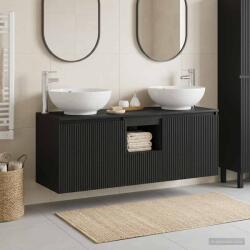 vidaXL Set dulap baie 3 buc. Negru 49, 5 x 44, 5 x 65 cm Lemn prelucrat GartenMobel Dekor (3405698)