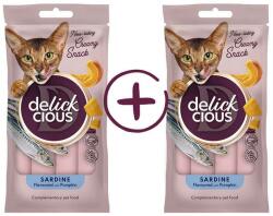 Delickcious DELICKCIOUS, Recompense cremoase cu sardine si dovleac pentru pisici, 2x60g - club4labute