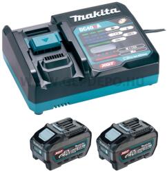 Makita 2db BL4050 Li-ion akkumulátor 40V XGT 5, 0Ah +DC40RA töltő (1911V6-0)