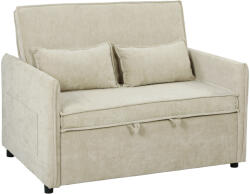HOMCOM Canapea Convertible 2 Locuri, Canapea-Pat 3 în 1 Catifea 137 cm, Spătar Reglabil, Șezut Lat, 2 Perne, Verde | Aosom Romania (83B-892V00LN) Canapea