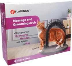 Flamingo Ívelt Masszázskefe és Kaparó Macskáknak