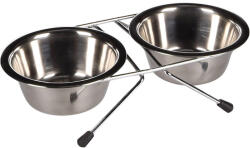 Flamingo Arjun Duo Dupla Fémtál Kutyáknak (13 cm, 2x380 ml, Ezüst)
