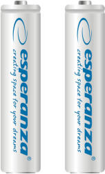 Esperanza Tölthető akkumulátor NI-MH AAA 1000mAh 2db, fehér 73318 (EZA101W)