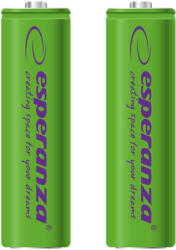 Esperanza Tölthető akkumulátor NI-MH AA 2000mAh 2db, zöld 73326 (EZA103G)