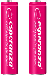 Esperanza Tölthető akkumulátor NI-MH AAA 1000mAh 2db, piros 73317 (EZA101R)