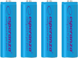 Esperanza Tölthető akkumulátor NI-MH AA 2000mAh 4db, kék 73330 (EZA104B)